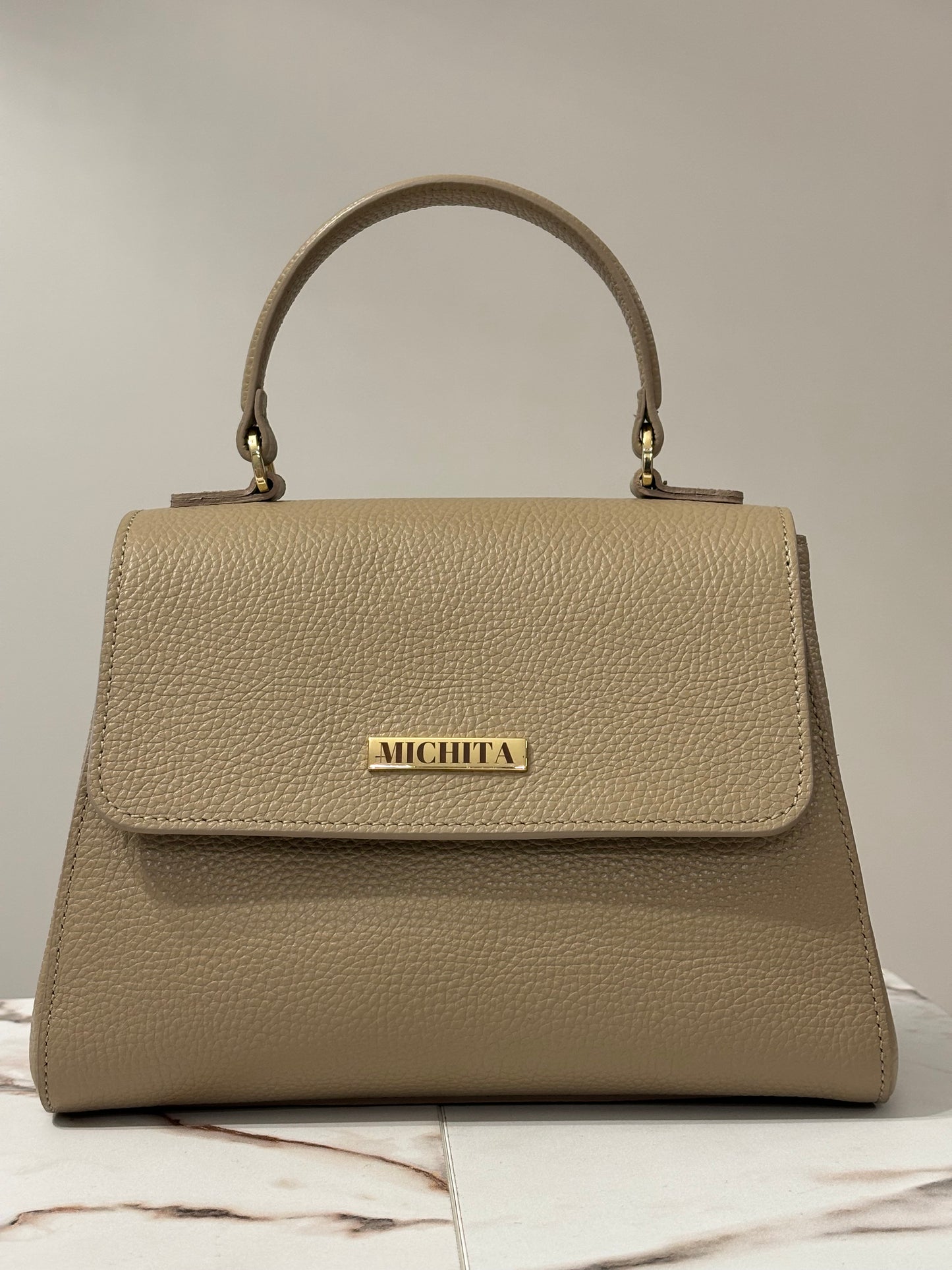 Florence bag Taupe vista frontale-Michita