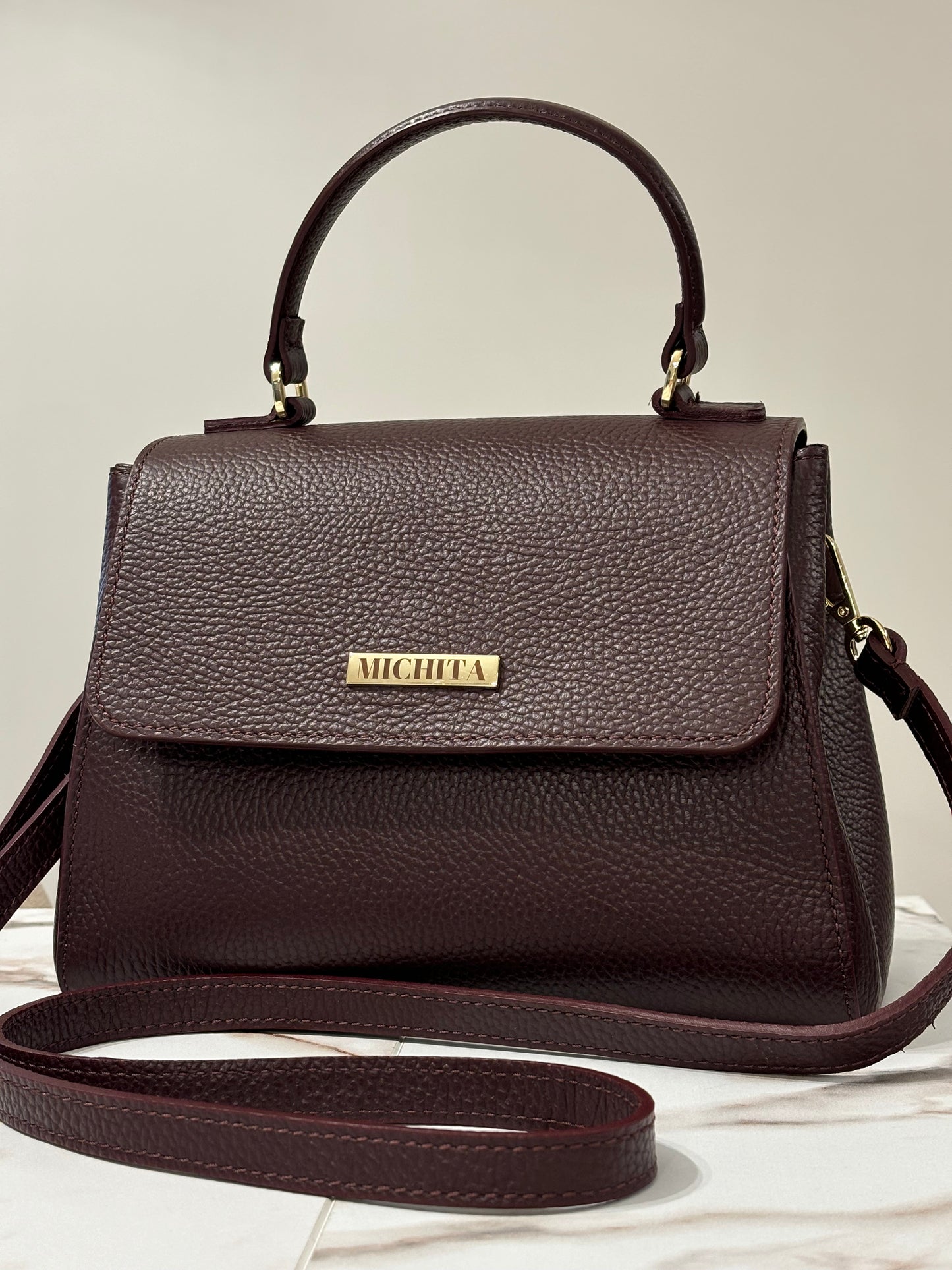 Florence bag con tracolla regolabile burgundy