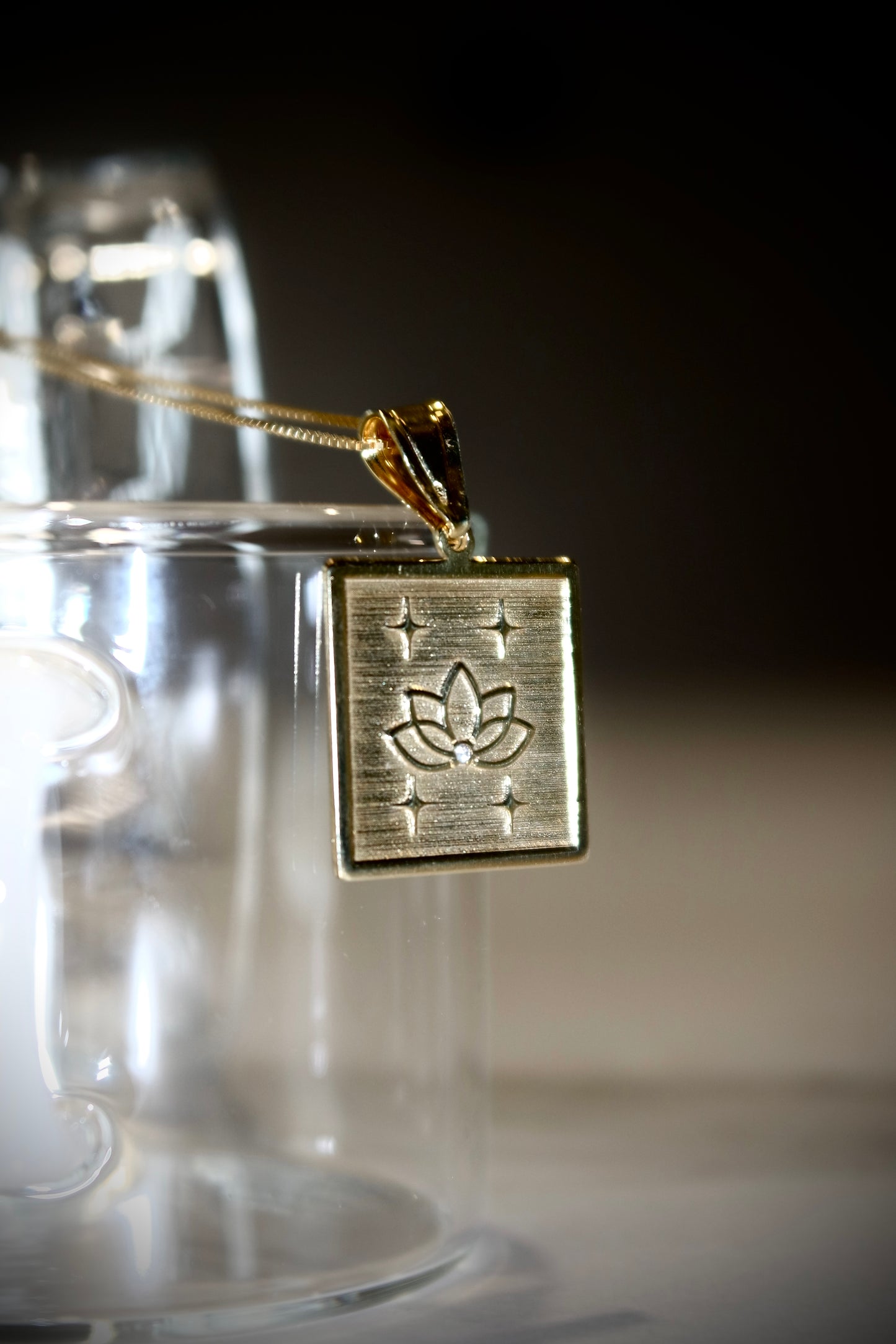 collana ninfea con punto luce, placcata oro, michita 